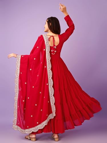 Image of Wedani Georgette Sequins Work Anarkali Kurta Set for Women