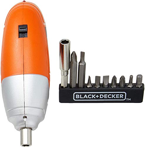 BLACK+DECKER Parafusadeira a Bateria 3.6V Cordless com 2 Pos. e 10 Acessórios KC3610