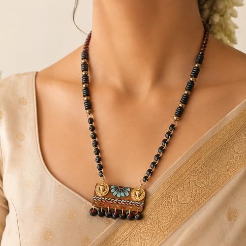 Image of AAKRITI ART CREATIONS Handcrafted Tribal Dhokra Necklace Collection | Angels, Guardians & Mythical-Inspired Artisan Brass Statement Jewelry | Ethnic, Artistic & Elegant Necklaces for Women