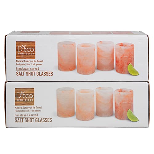 Himalayan Salt Shot Glasses, Set Of Twelve 3" All-Natural Pink Salt Glasses - Hand-Carved Tequila Shot Glasses - Perfect Cinco De Mayo Party Cups & Mothers Day Gift - Add Light Salt Flavor To Drinks #TOP6