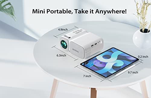 Sovboi Projector, Wifi Mini Portable Projector 9000L,Short Focal Lens 250" Outdoor Movie Projector, Hd 1080P Supported Native 720P Video Projector, Phone Projector For Pc/Tv Stick/Gaming #TOP1