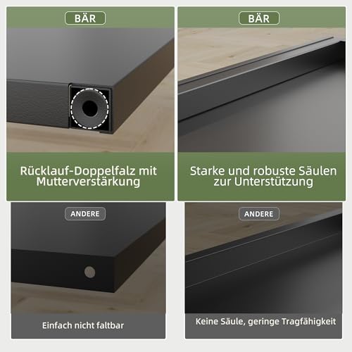 NETEL Rostfreies 5-stufiges Küchenregale Stehend, Küchenschrank mit Rollen und Füße, Mikrowellenschrank, Bäckerregal, Standregal, Lagerregal für Küche Wohnzimmer mit Sichtbare Türen, Vintage, Schwarz