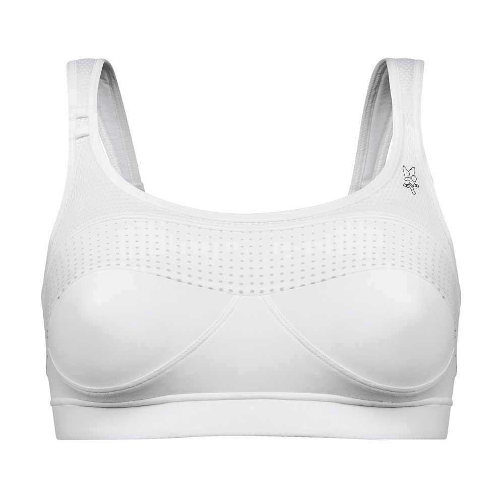 Thuasne - Brassière de Sport Top' Strap Original - Maintien Supérieur - Adaptée pour Sports à Impact Modéré - Bande de Maintien Brevetée - Bretelles Matelassées - Blanc, 95 B
