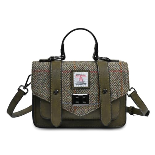 Image of Islander Harris Tweed Mini Satchel, Handbag for Women, Flap and Microfiber Leather