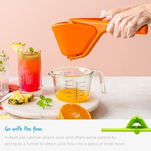 Image of WOODONICK Lemon Squeezer Citrus Juicer Citrus Squeezer That Folds Flat For Space-Saving Storage, Manual Lime squeezer Lemon Juicer Enhanced Leverage to Reduce Effort (Orange)