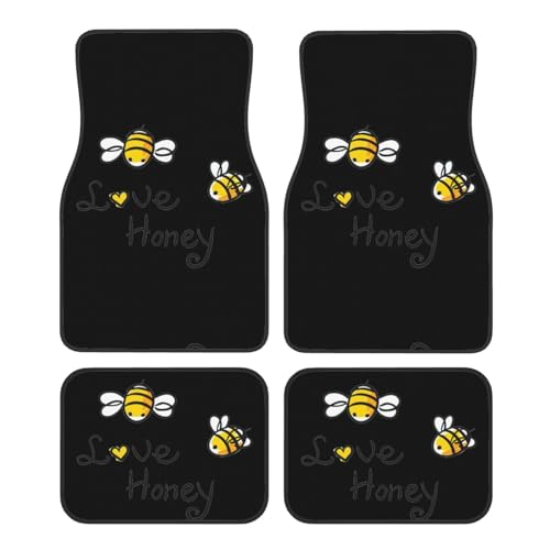 Tapis de voiture motif miel Bee Love pour voyager en famille dans un confort absolu