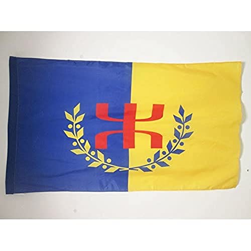 AZ FLAG - Drapeau Kabylie auto-proclamé GPK - 150x90 cm - Drapeau Kabyle - Berbère Amazigh 100% Polyester Avec Fourreau et cordelette - Pavillon 110 g