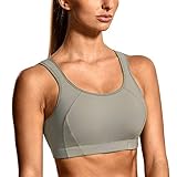 SYROKAN High Impact Sports Bras for Women Full Coverage Shock Control Wirefree Bra Cliff Ash 34DD