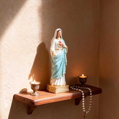 Estatua Inmaculado Corazón de María de 8.4 pulgadas miniatura 5