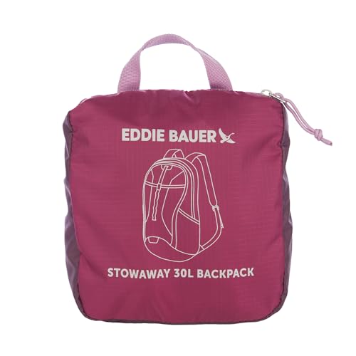 Image of Eddie Bauer Stowaway Packable Backpack | Travel | Outdoor | Lightweight | Foldable | Durable | Ripstop Polyester | 30L - Port Red