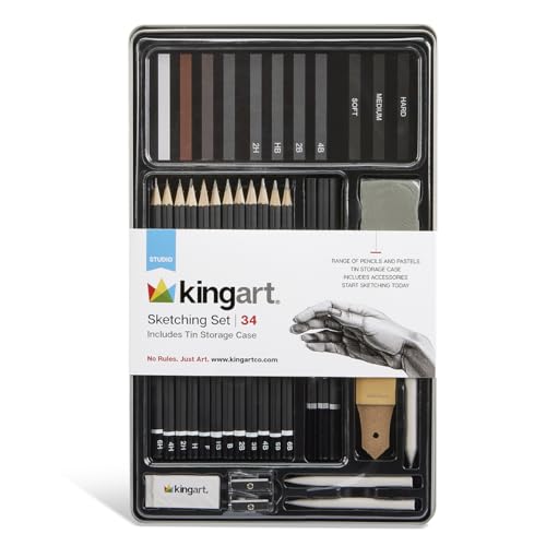 Set de Dibujo KINGART con 34 Piezas para Bocetos miniatura 1