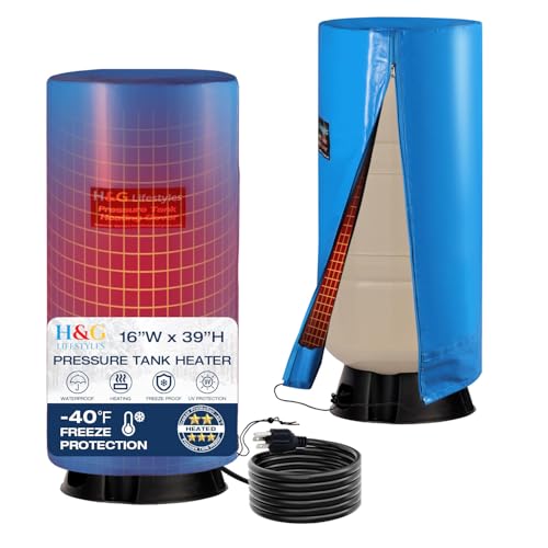 H&G Lifestyles Heated Well Pressure Tank Cover Insulated,Heating Well Tank Insulation Jacket, Water Well Tank Cover Heater Freeze Proof,Freeze Protection Down to -20℉/-28℃ 16 Inches