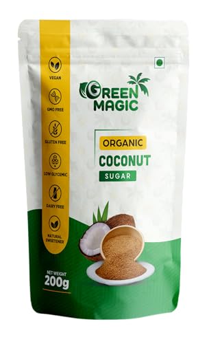 green magic organic coconut sugar -Free TCW- Organic - Fresh- Unrefined - Palm Sugar - 100% Natural & Pure - Rich in Minerals - 200gm - Natural Coconut-vegan friendly-dairy free (B0BZQ44BGH) Amazon Price History, Amazon Price Tracker