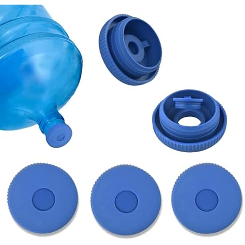 DIYJEP 5 Gallon Water Jug Cap, Reusable Replacement Water Bottle Caps, Silicone Non-Spill Water Jug Lid, Portable Cap Lids Fits 55mm Bottles for Top Loading Water Dispensers(5 PCS ) Cover