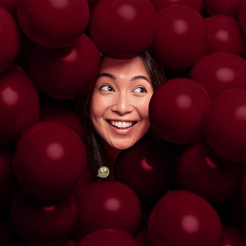 Image of AFTERLOON Biodegradable Natural Rubber Latex Mini Balloons 100 pcs Ruby Red 5 Inch, Plastic-Free Alternative Matte Color Durable Thickened Extra Strong Helium Float, Garland Arch Wedding Decor