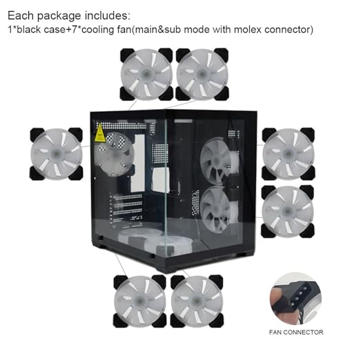 Gabinete para PC EWAIDI MANMU con panel de vidrio templado, ventilador, compatible con placas Micro ATX, tipo Mid Tower miniatura 2