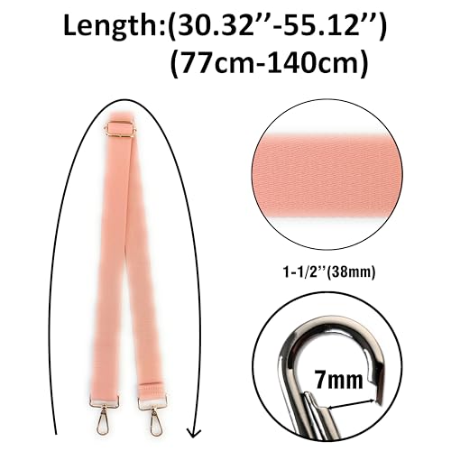 Image of Purse Strap Replacement for Crossbody Bags & Handbags | Premium Webbing with Light Gold Hardware Clip-On Installation Adjustable Length Comfortable Wide Guitar Style Strap