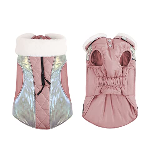 Preferhouse Dog Cold Weather Coat Pet Winter Jackets Waterproof Dog Warm Jacket Outfits With Reflective Strip, Outdoor Pet Apparel Snowsuit For Small Medium Large Dogs, Pink Xl #TOP25