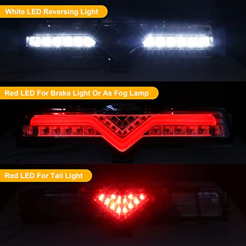 R&F Auto Smoked LED Rear Fog Light Compatible with T\'oyota GT86 / S\'ubaru BRZ/S\'cion FR-S (2013-2020) Bumper LED Rear Tail Fog Lamp White LED Backup Reversing Lights Taillights - Thumbnail 2