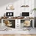 Tribesigns Two Person Computer Desk with 5 Drawers, 78.7 Inches Extra Long Double Office Desk, Modern Simple Double Computer Desk Study Writing Table Workstation for Home Office(Brown/White)