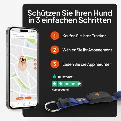 Weenect Hund XT - NEUES GPS-Halsband für Hunde | XL-Antenne | Wasserdicht | Hyperresistentes integriertes Julius-K9 Halsband Blau Abonnement erforderlich