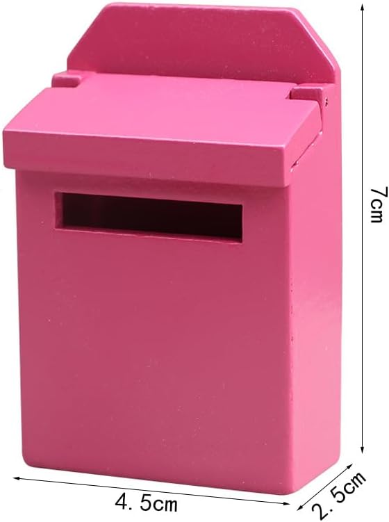 AirAds Dollhouse DIY 1:12 Dollhouse Miniature Wooden Mailbox; 7 Color Options (#Lot 7 Boxes)