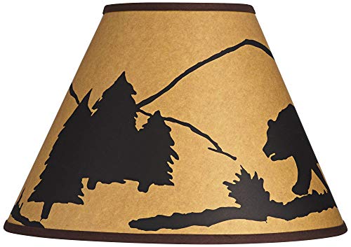 Springcrest ALS19081216 Mountain Scene Brown Paper Medium Empire Lamp Shade 6 Inch Top X 14 Inch Bottom X 10 Inch Slant X 10.75 Inch High (Spider) Replacement thumb #2
