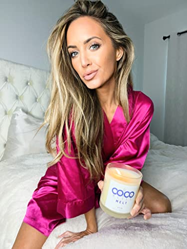 Coco Bliss Melt - Massage Candle Natural Coconut Moisturizing Body Oil Candles For Women, Men & Romantic Couples | Body Essential Oil Candle Vanilla Scent, Vitamin E Almond Oil, Cocoa Butter - 8Oz #TOP4