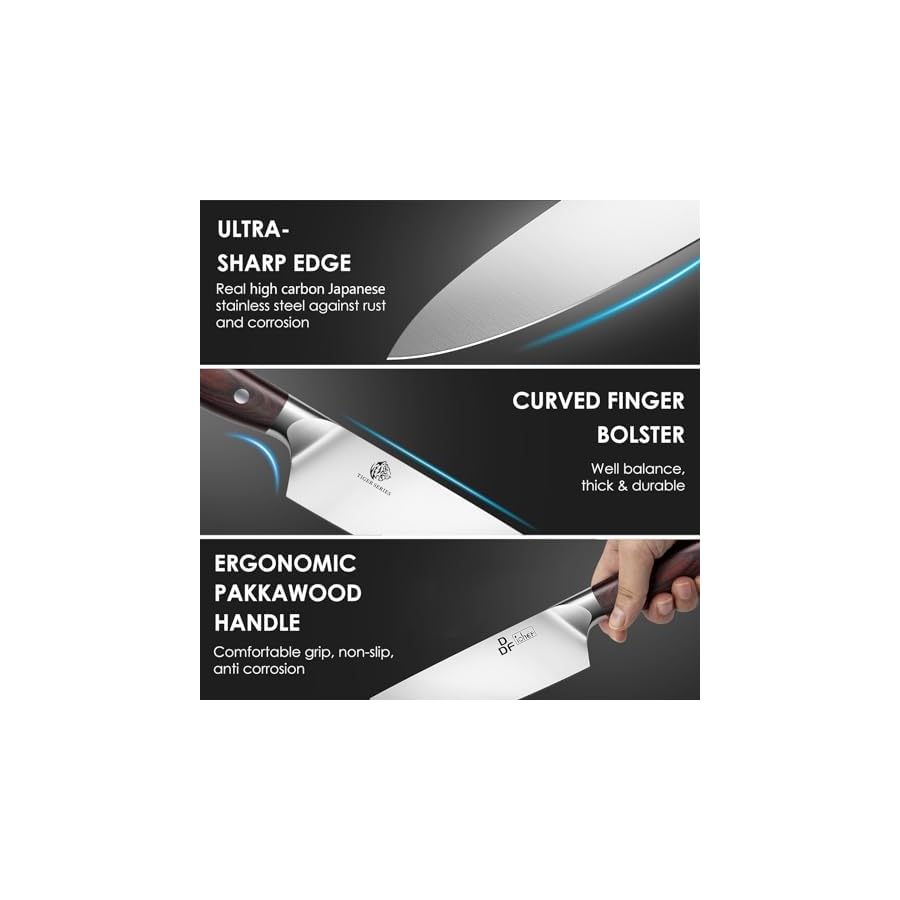 DDF-iohEF-Chef-Knife-Sharp-Kitchen-Knife-8-inch-Japanese-Stainless-Steel-Professional-Cutting-Knife-Ultra-sharp-Chefs-Cooking-Knife-with-Non-slip-Ergonomic-Handle-and-Gift-Box DDF iohEF Chef Knife Sharp Kitchen Knife 8 inch Japanese Stainless Steel Professional Cutting Knife Ultra-sharp Chef's Cooking Knife with Non-slip Ergonomic Handle and Gift Box