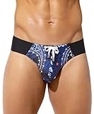 Arjen Kroos Badeslip Herren Badehose Kurz Eng Schwimmhose Herren Bademode mit Tunnelzug Swimming Slip Bunt für Schwimmen Surfen Strand Pool, L