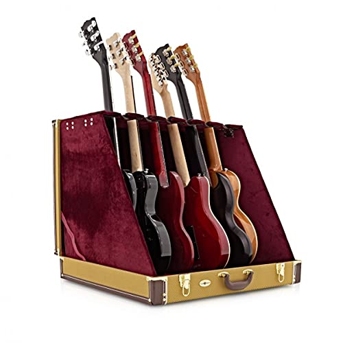 Gear4music Support pour 6 guitares en tweed - Les Beatles, Paul McCartney, John Lennon, RIngo Starr, George Harrison Gear4music Support pour 6 guitares en tweed