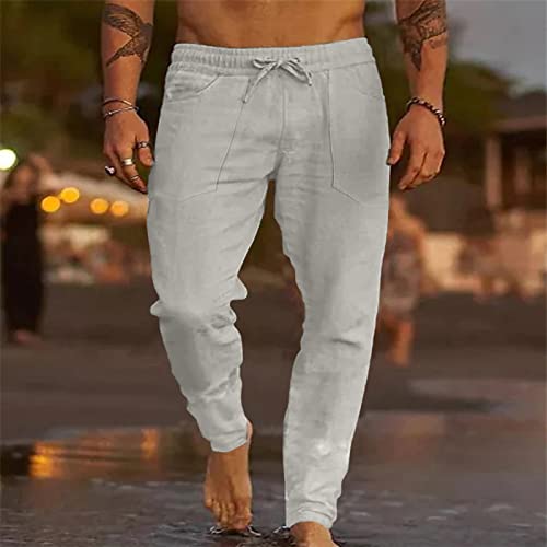 Workout Pants for Men Loose Fit Summer Pant Casual Painting Cotton Loose Plus Size Trouser Fashion Beach Cargo2
