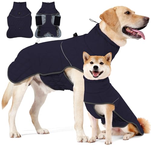 HEYWEAN Cappotto Invernale Impermeabile per Cani con Fodera in Pile e D-Ring