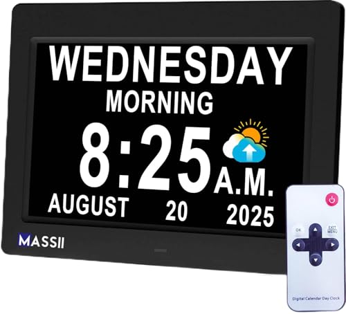 MASSII Digital Clock Voice-Talking Date and Time, 20 Alarms Custom
