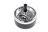 The Khan Outdoor & Lifestyle Company Quantum Abacus Runder Windaschenbecher/Drehaschenbecher aus Zinklegierung, schwarz, 9cm Durchmesser, Mod. 601-01 (DE)