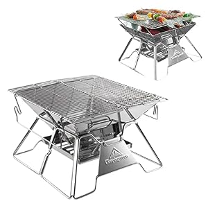 Yuxinkang Houtskoolgrill, draagbare BBQ-grill, inklapbare campinggrill van roestvrij staal, praktisch kookgereedschap…