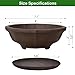 MUZHI 6.8 inch Unglazed Flower Shape Ceramic Bonsai Pot Bowl with Saucer,Classic Retro Zisha Pottery Planter Round for Tree Cactus Succulent Arrangement