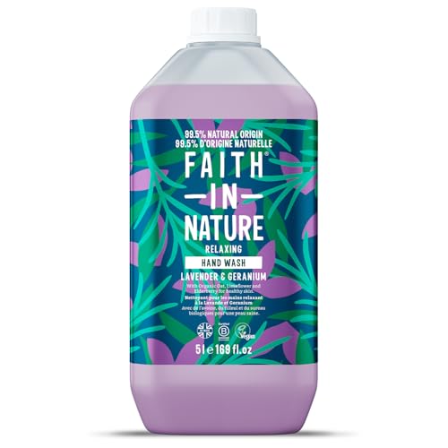 Faith In Nature Acondicionador Natural - Vegano y sin Crueldad, sin SLS ni Parabenos - Envase De 5 Litros, Lavanda y Geranio