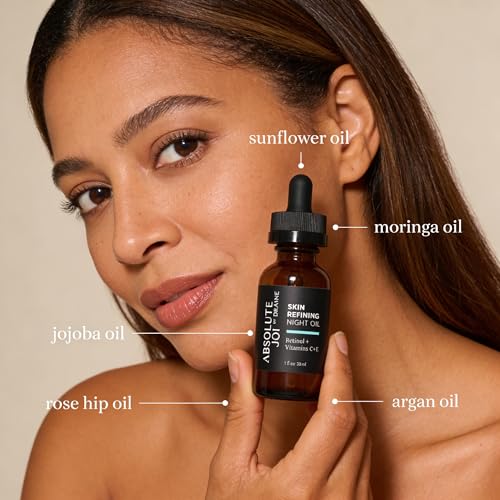 AbsoluteJOI Retinol Oil Serum with Vitamin C, Skin Refining Night Oil for Fine Lines and Hyperpigmentation with Sensitive Skin Friendly Granactive Retinoid - Unscented - 1 Fl Oz Full Size