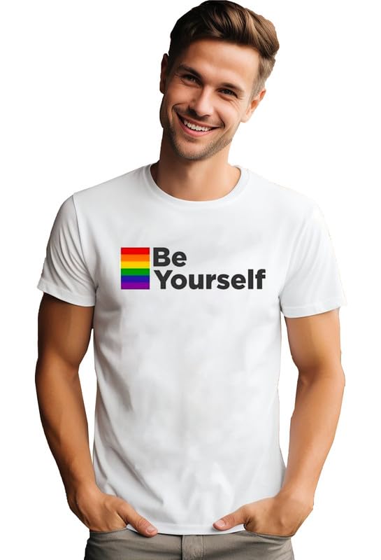 epiko Be Yourself Motivational Words Tshirt for Men | LGBTQ Typography Tshirt for Men-picture-38