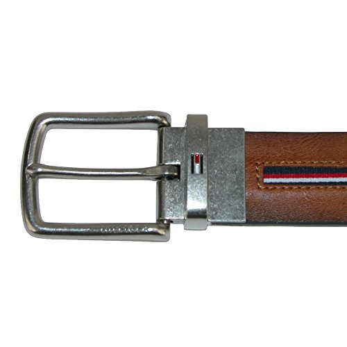Tommy Hilfiger Men's Reversible Jean Belt with Ribbon Inlay, 36, Tan/Black3