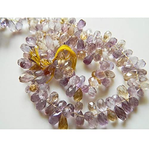 Perles amétrine facettées en goutte LKBEADS pour création bijoux 5x10mm
