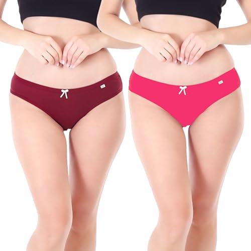 Image of XJARVIS CARIBEANCHIC Women's Hipster Panty Made with Cotton Soft Stretchable Underwear for Women, Full Coverage Bikini Briefs, Breathable & Comfortable Ladies Innerwear - Multicolor