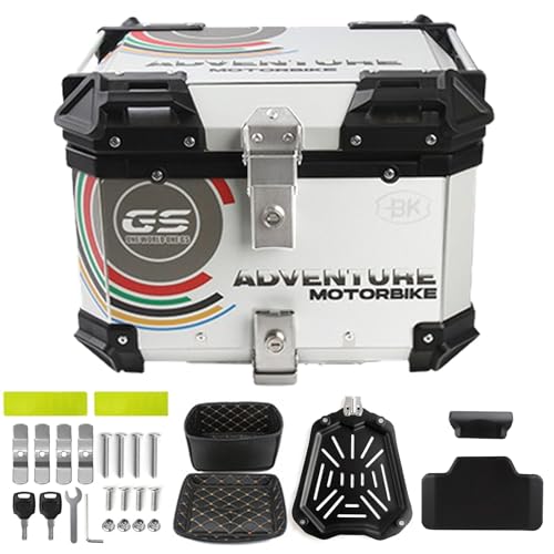 Top case de moto 55L blanc en aluminium pour vos voyages et road trips