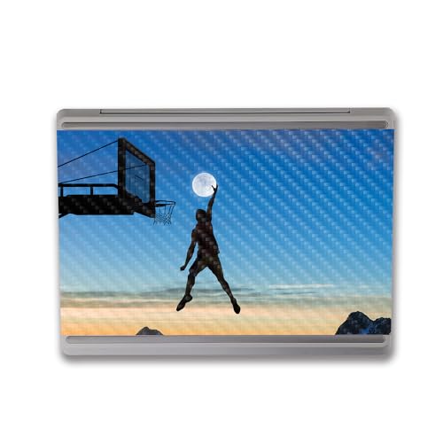 Image of MightySkins Carbon Fiber Skin Compatible with Microsoft Surface Laptop Go 3 (2023) Full Wrap Kit - Moon Dunk | Protective, Durable Textured Carbon Fiber Finish | Made in The USA