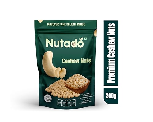 Image of Nutado Preimum Cashew Whole 400g (200g x 2),Nutritious & Delicious, Premium Kaju nuts, Rich in Protein, Magnesium & Phosphorus, Deluxe Size & Crunchy Nuts|Gluten Free & Plant based Protein