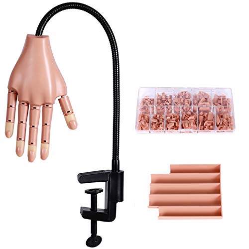 BenkerEsti Übungshand für Acrylnägel, Mannequin-Hände für Nägel, Übung, Nageltraining, Übungshand-Set, silberfarben Cover