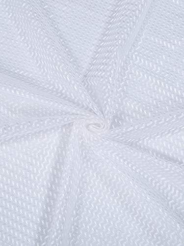 Image of Set of 2 Pcs Sheer Premium Lightweight Tissue Fabric Solid White Color Eyelet Long Door Curtain, 2 Pc Long Door Curtain 9ft