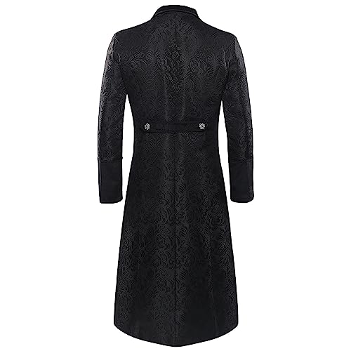 Men's Gothic Coat Mens Steampunk Jacket Medieval Court Dress Blazer Vintage Slim Trench Coat Single Breasted Blazer3