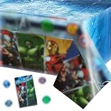 BWW 1 Pack Superhero Themed Birthday Party Decorations –Superhero Tablecloth 52 x48in Superhero Tabl